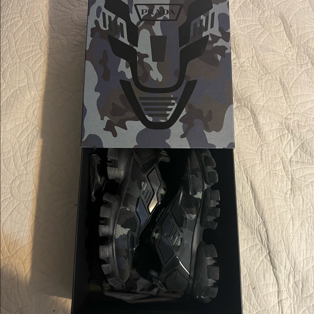 Prada Men’s camo cloud bust thunder sneakers